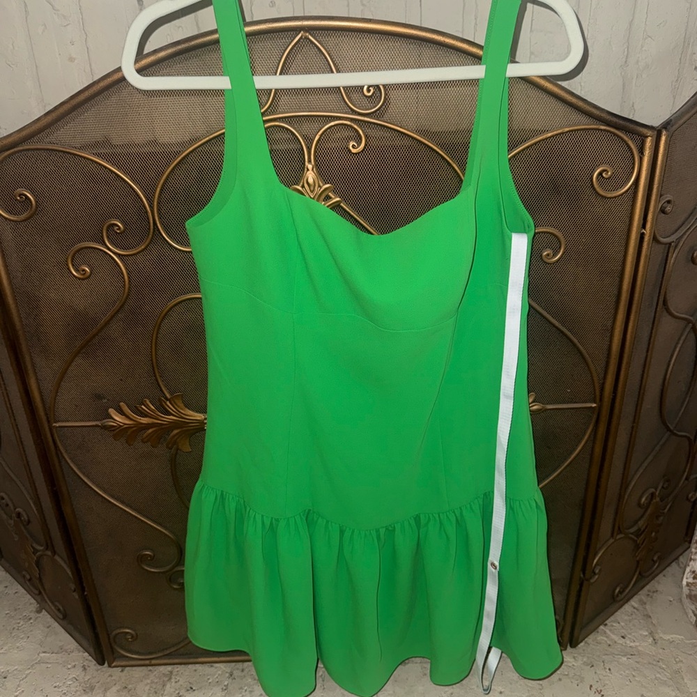 Amanda Uprichard Bright Green Sleeveless Peplum Camisole